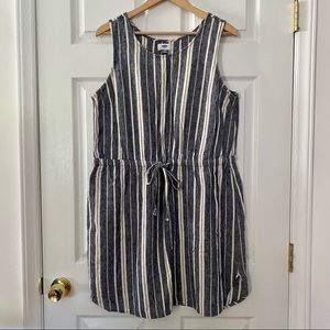 OLD NAVY Blue and White Striped Linen Sundress Size XL